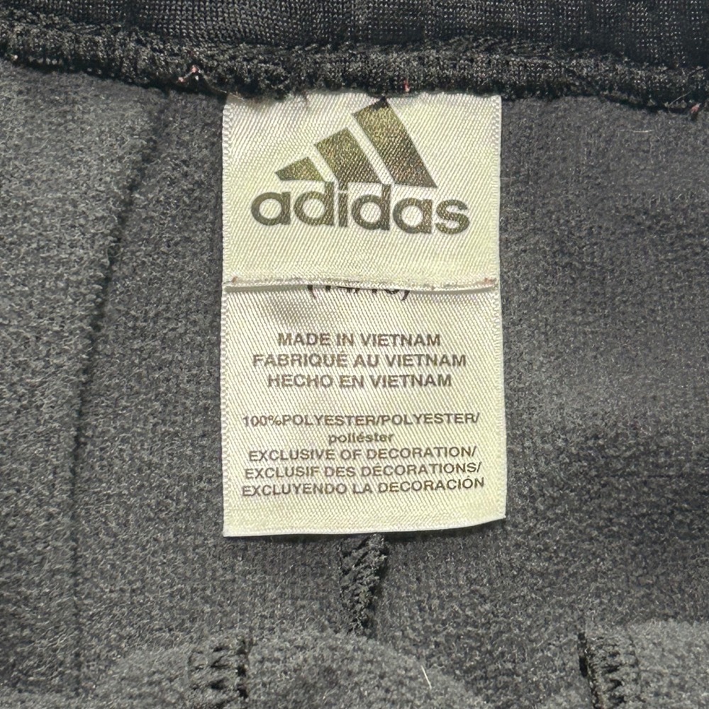 Adidas Mens Gray Heathered 3-Stripe Fleece Lined Athletic Sweatpants Sz L 14/16 - Picture 7 of 8